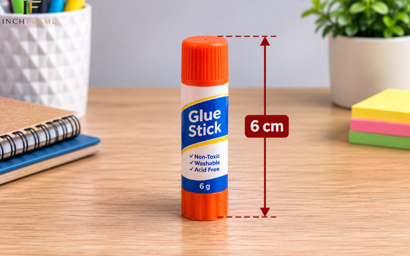 Small glue stick measuring 6 cm