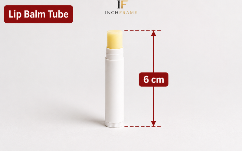 Lip balm tube measuring 6 cm