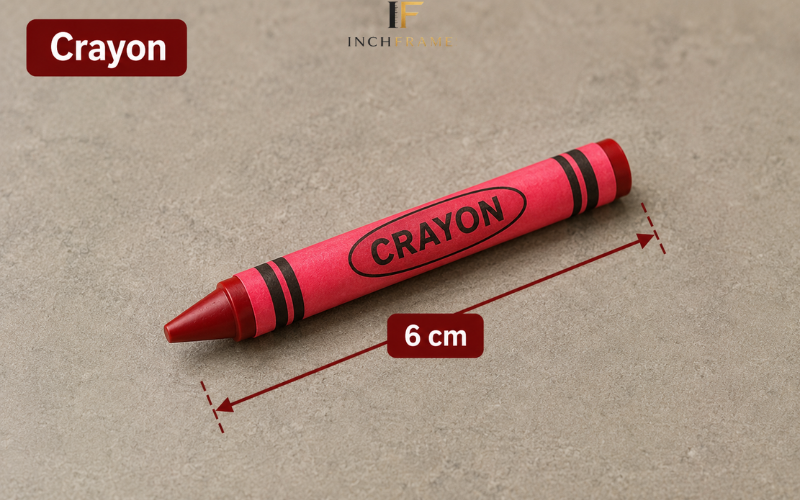 Crayon measuring 6 cm
