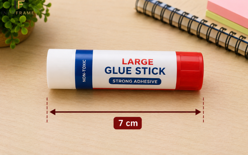 Large glue stick width measuring 7 cm