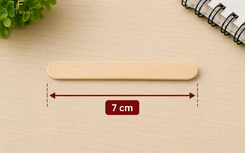 Popsicle stick measuring 7 cm