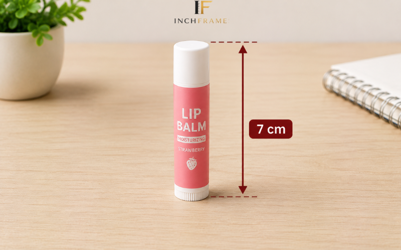 Lip balm tube measuring 7 cm