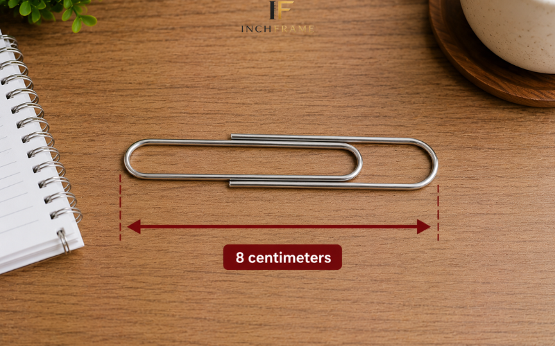 Large paper clip measuring 8 centimeters