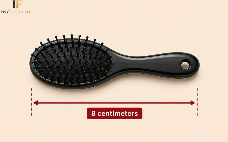 Small hair brush measuring 8 centimeters