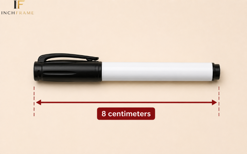 Marker pen cap with body measuring 8 centimeters