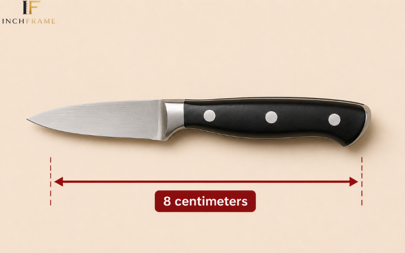 Kitchen paring knife handle measuring 8 centimeters