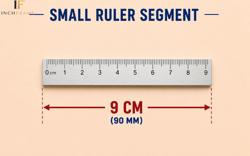 Small ruler segment measuring 9 centimeters
