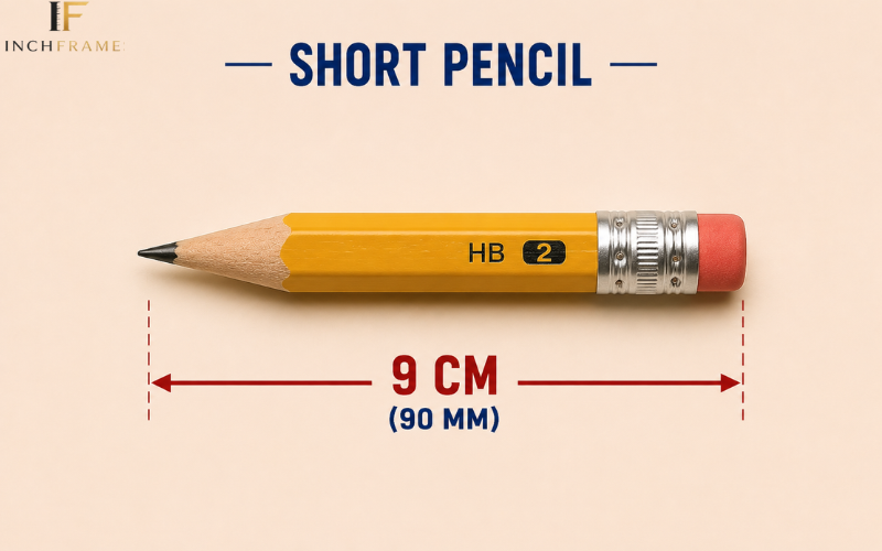 Short pencil measuring 9 centimeters