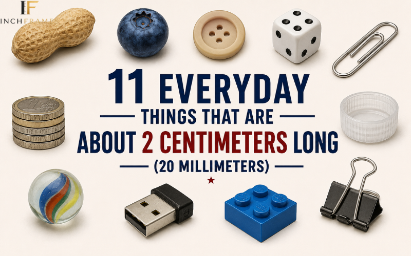 "11 everyday things that are 2 centimeters long infographic."