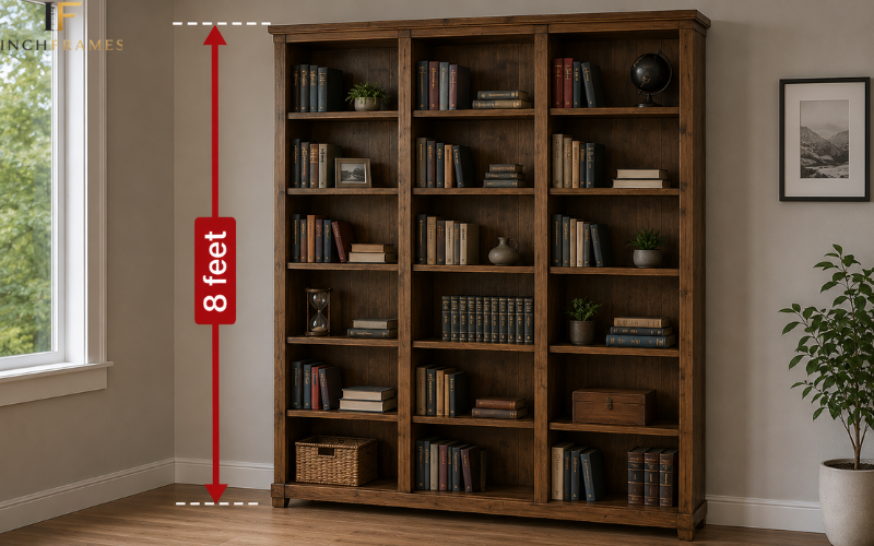 8 foot large bookshelf height
