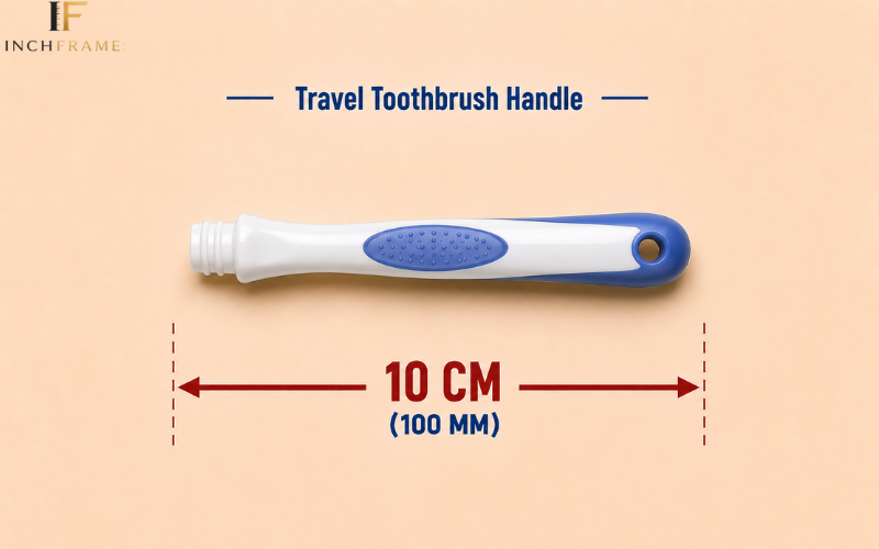 Travel Toothbrush Handle measuring 10 centimeters