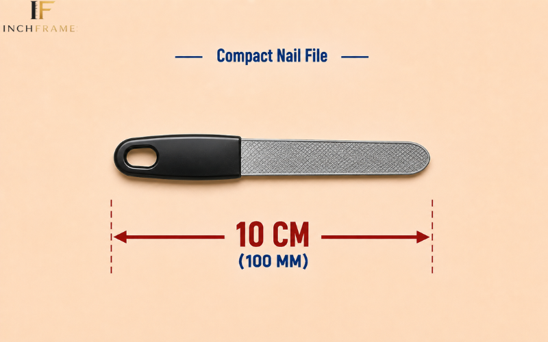 Compact Nail File measuring 10 centimeters