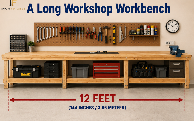 12-foot workshop workbench showing how long 12 feet is