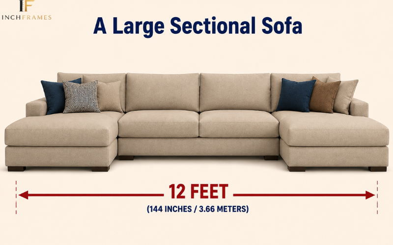 12-foot long large sectional sofa for visualizing 12 feet