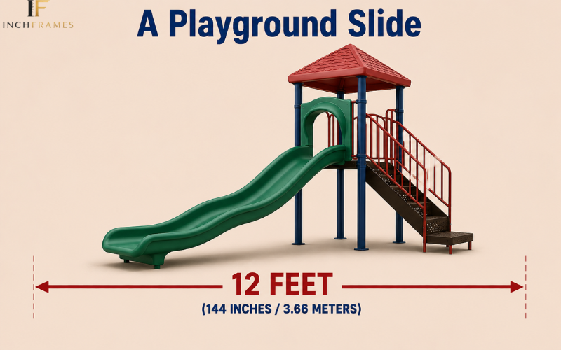 12-foot playground slide for visualizing 12 feet